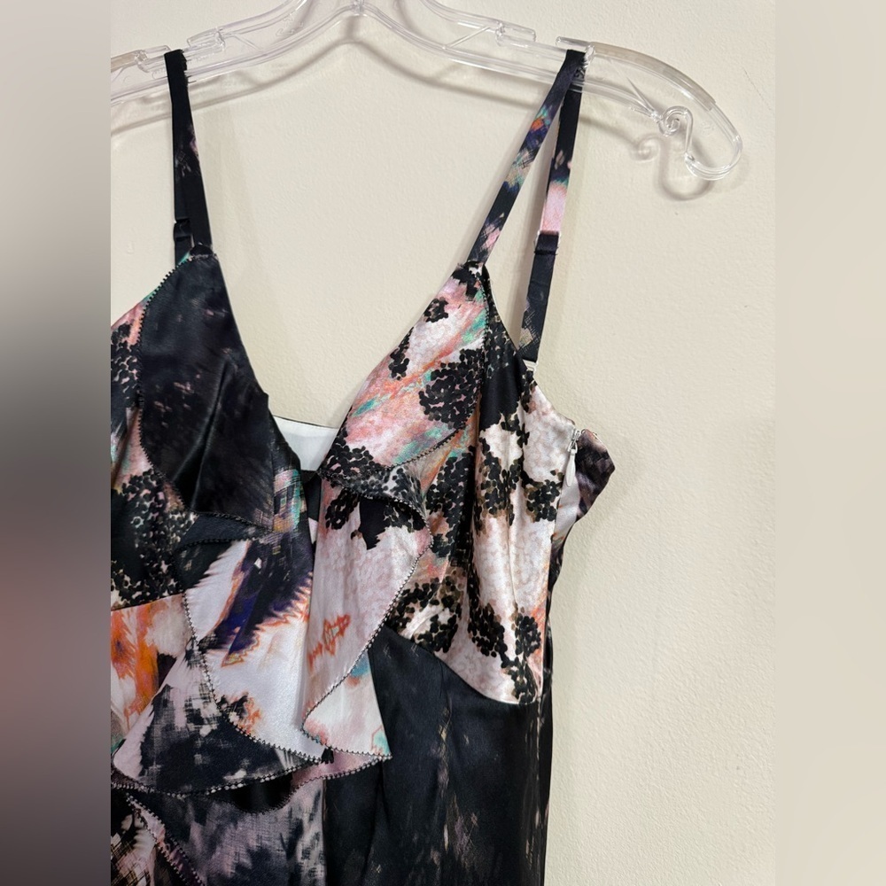 Ted Baker London 100% Silk Ruffle Spaghetti Strap Maxi Dress Gown Black 0 - Picture 2 of 11